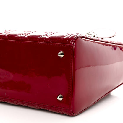 Christian Dior Patent Cannage Medium Lady Dior Red 10 of 10