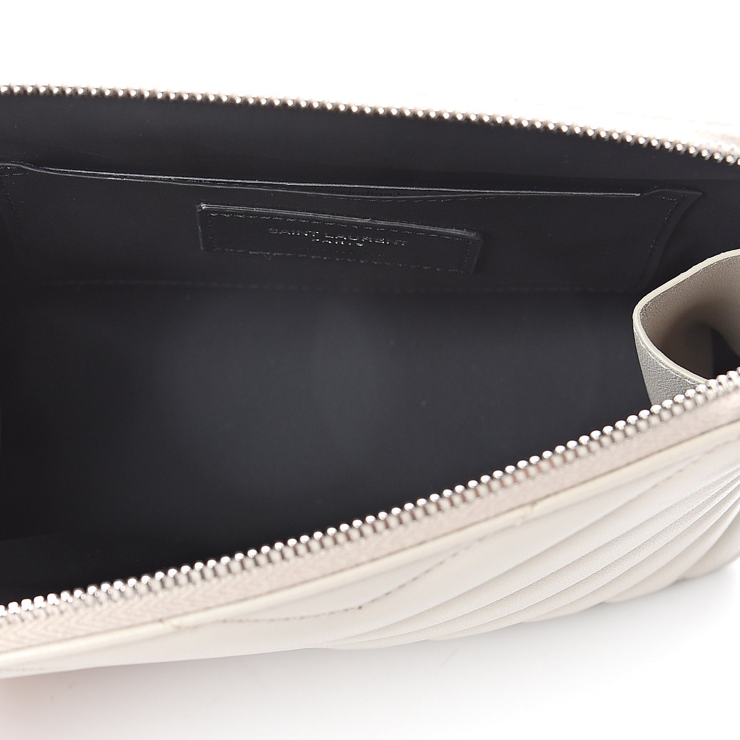 Lambskin Y Quilted Monogram Loulou Cosmetic Case Ivory