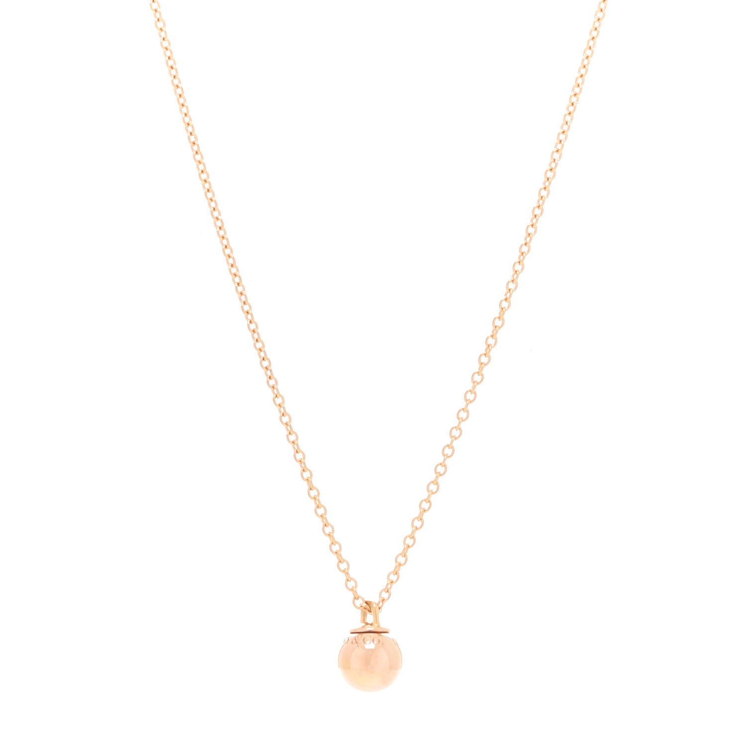 Tiffany 18K Rose Gold 8mm HardWear Ball Pendant Necklace 1 of 6