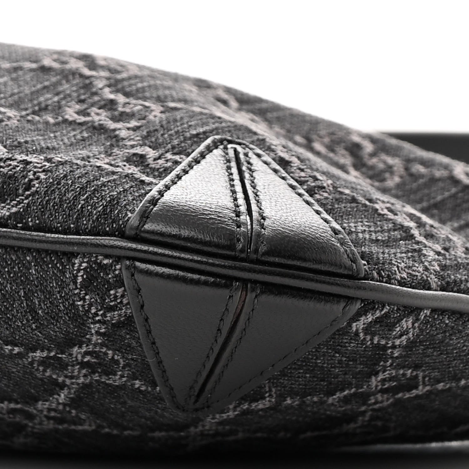 Gucci Jacquard Black Denim GG Monogram Horsebit Slim Small Shoulder Bag Black Grey 10 of 10
