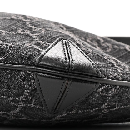 Gucci Jacquard Black Denim GG Monogram Horsebit Slim Small Shoulder Bag Black Grey 10 of 10