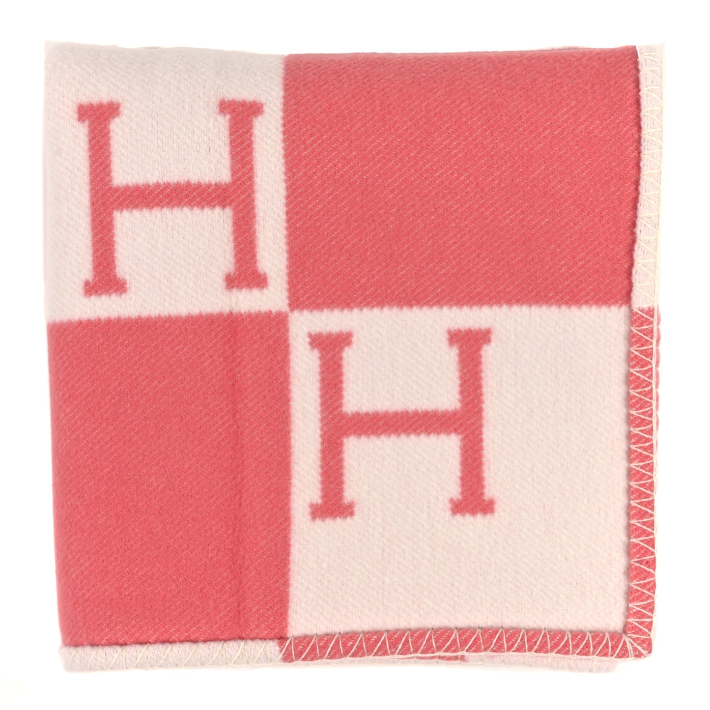 Wool Cashmere Avalon Baby Blanket Rose Airelle White
