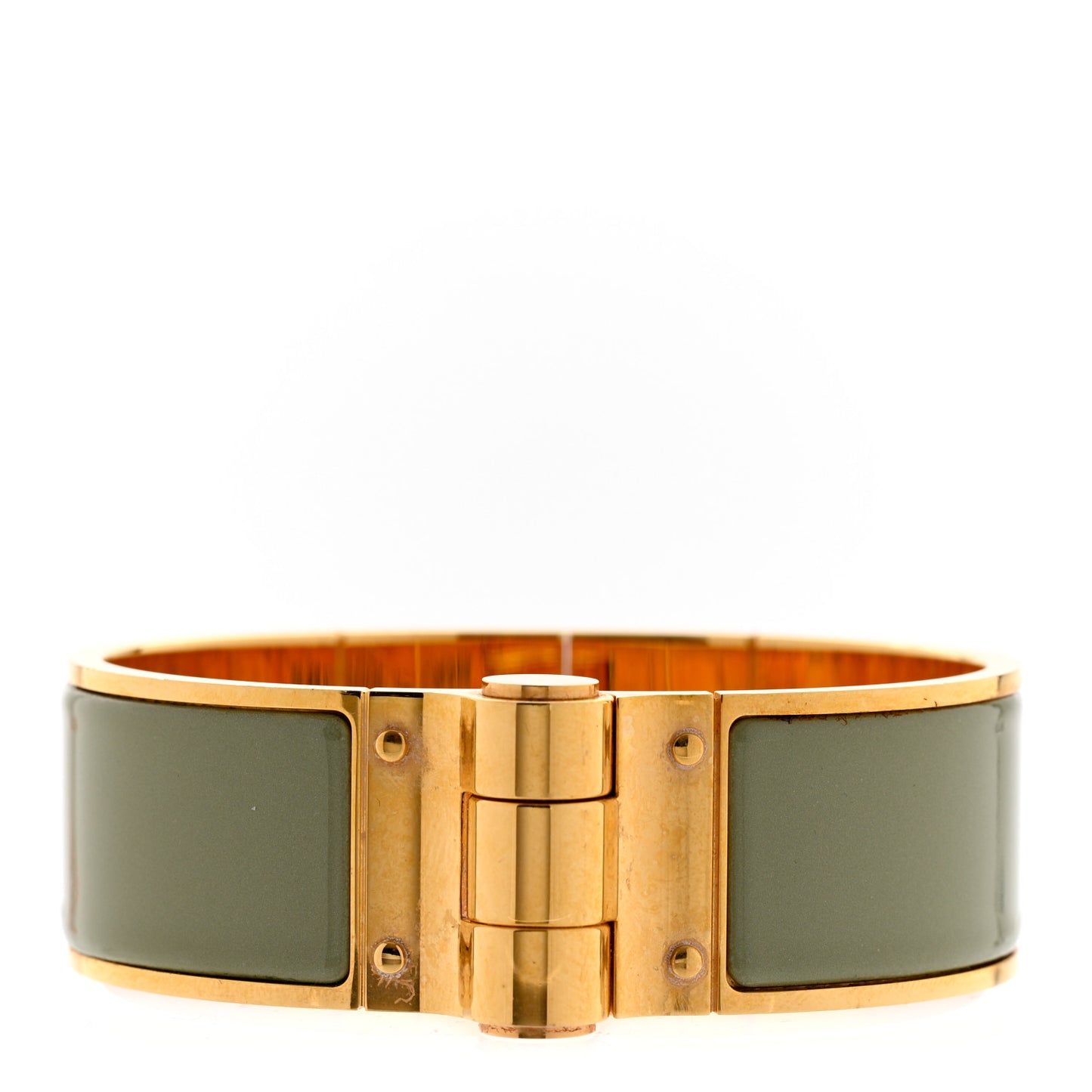 Enamel Charniere Uni Wide Hinged Bracelet L Sauge