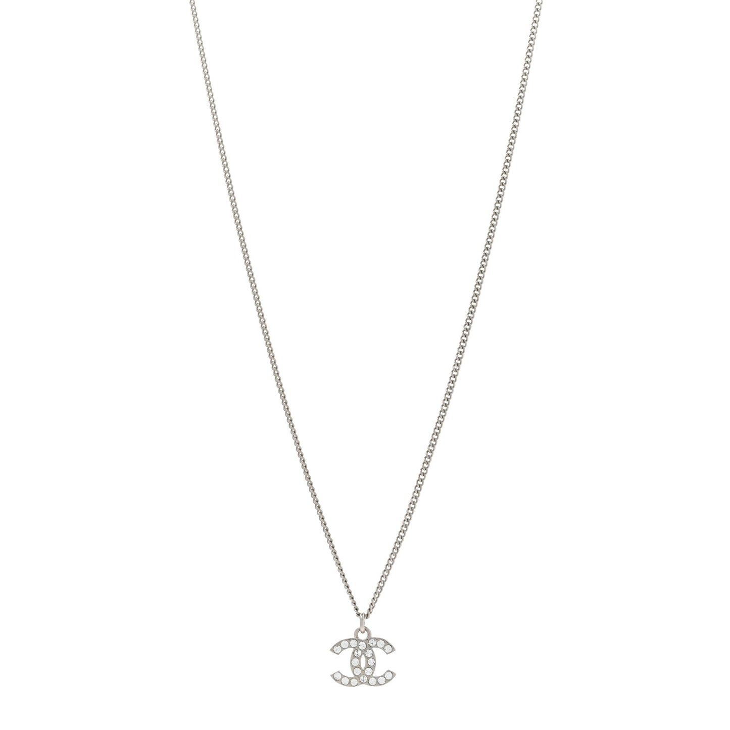 Crystal Timeless CC Necklace Silver