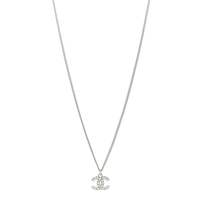 Chanel Crystal Timeless CC Necklace Silver 1 of 6