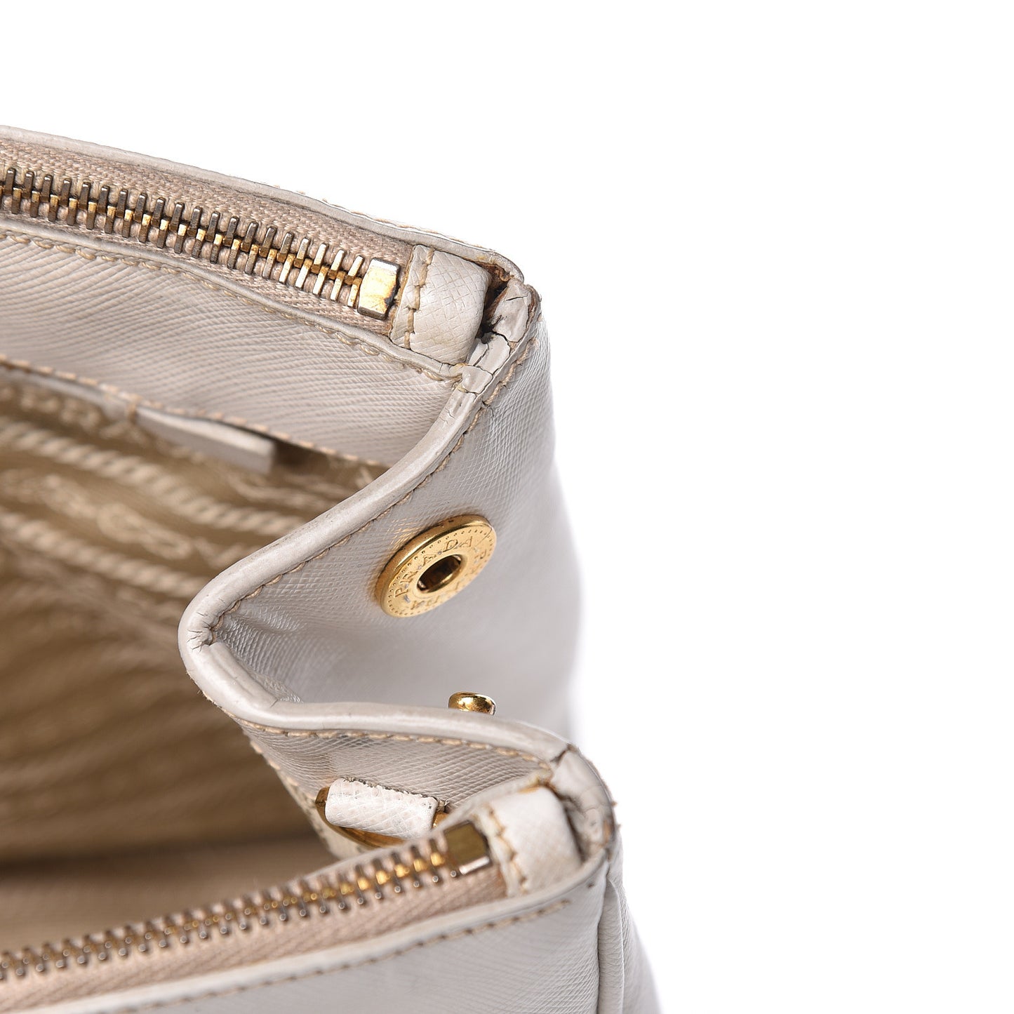 Saffiano Medium Galleria Double Zip Tote Talco
