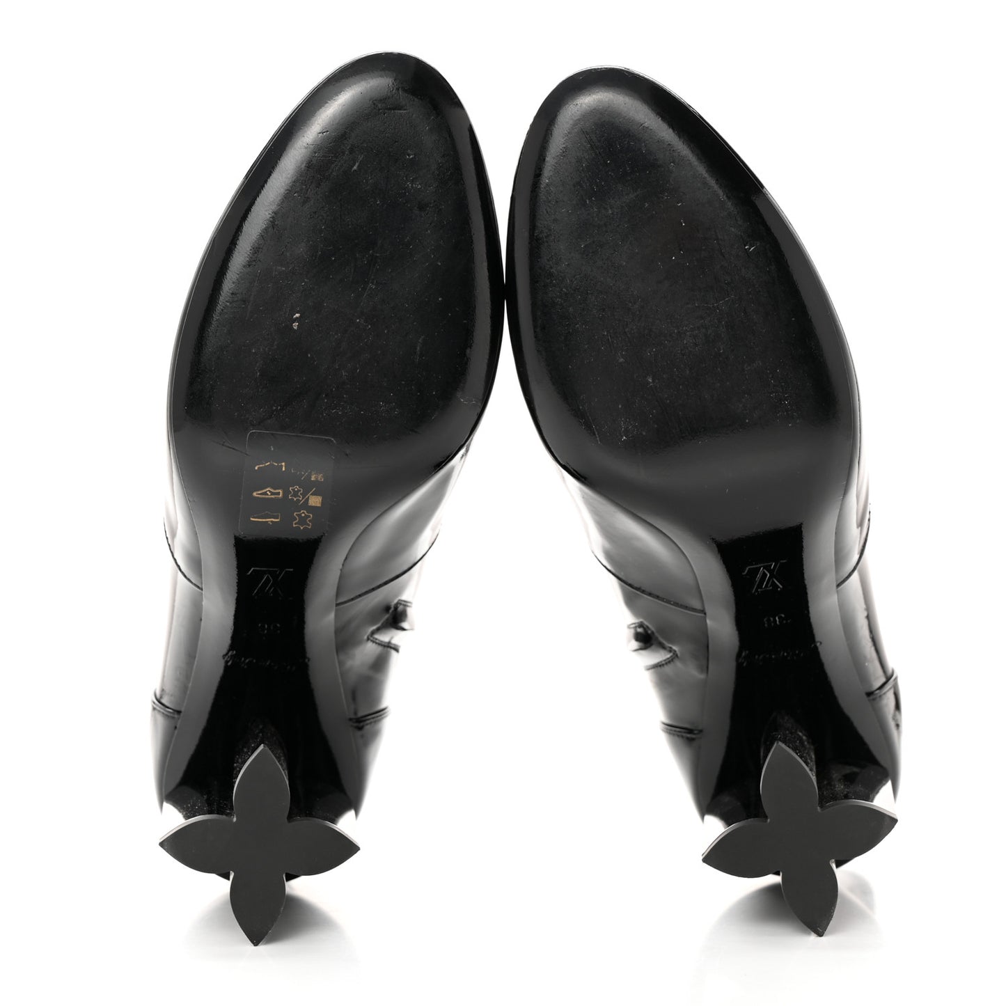 Patent Silhouette Ankle Boots 38 Black