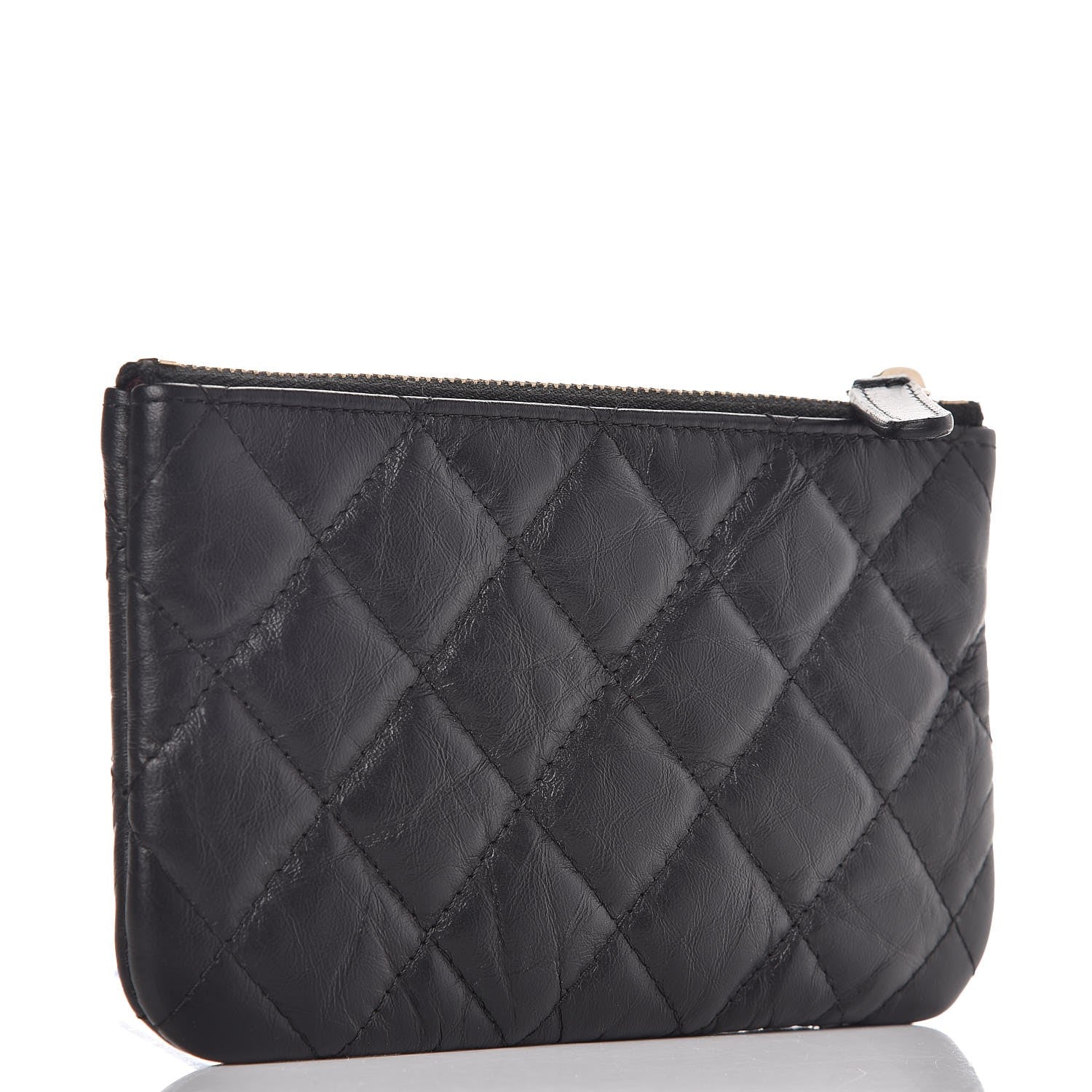 Chanel Aged Calfskin Charm Quilted Small Reissue Cosmetic Case Black 3 of 8