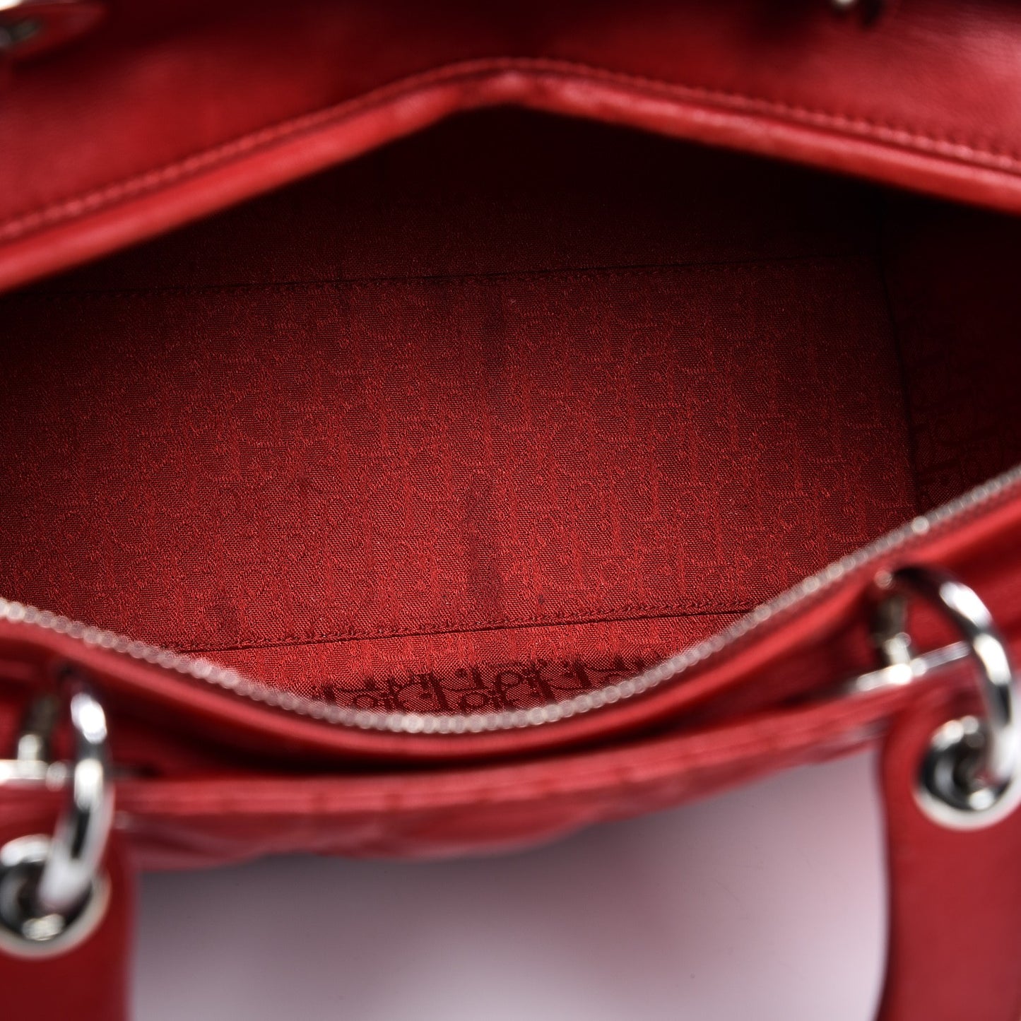 Vintage Lambskin Cannage Large Lady Dior Red