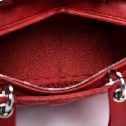 Christian Dior Vintage Lambskin Cannage Large Lady Dior Red 8 of 20