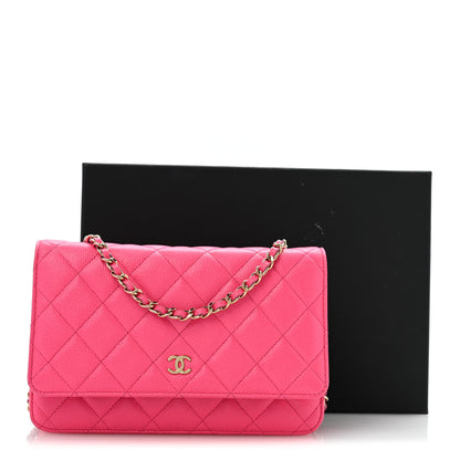 Chanel Caviar Quilted Wallet on Chain WOC Fuchsia 14 of 14