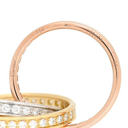 Cartier 18K Pink White Yellow Gold Diamond Trinity Ring 55 7.25 4 of 4