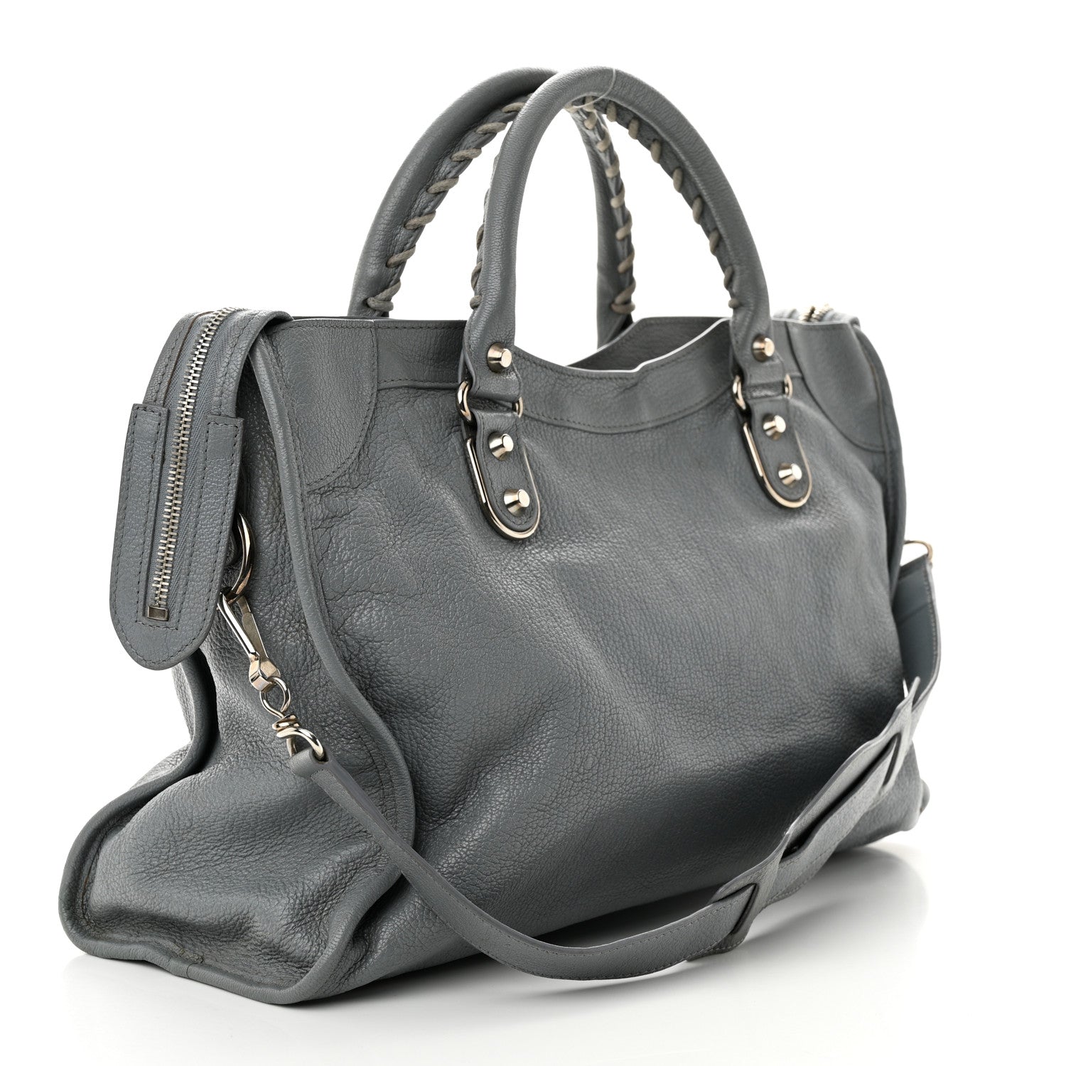 Balenciaga Chevre Silver Metallic Edge Hardware City Bleu Acier 3 of 14