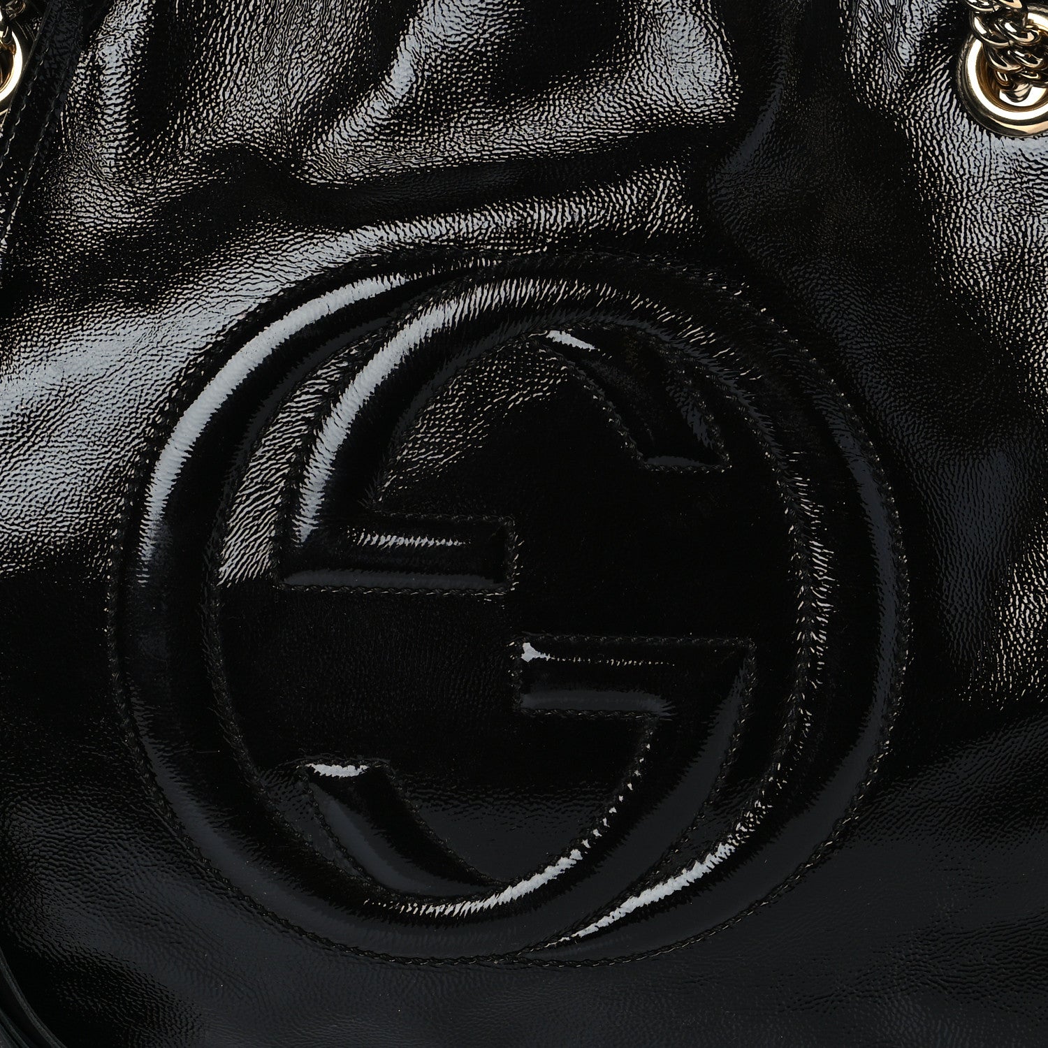 Gucci Patent Medium Soho Chain Shoulder Bag Black 9 of 11