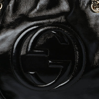 Gucci Patent Medium Soho Chain Shoulder Bag Black 9 of 11