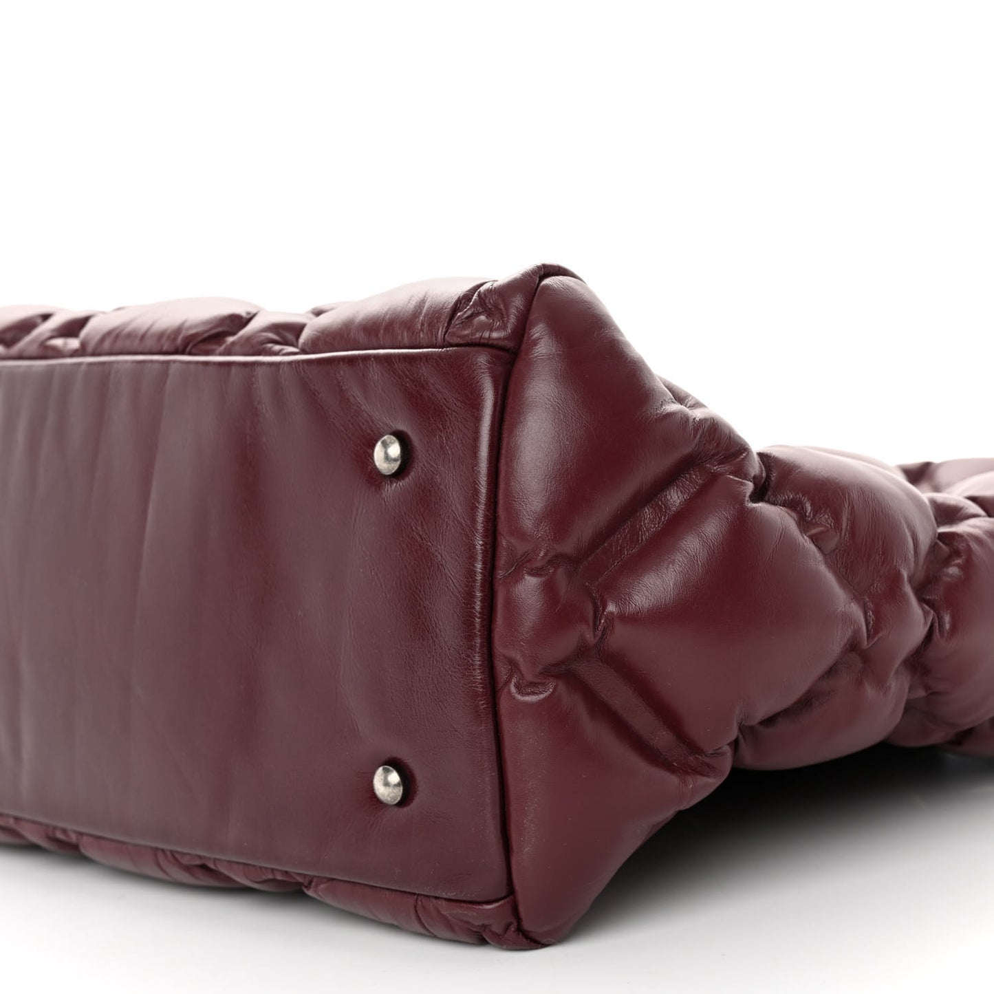 Calfskin Quilted Large Chesterfield Tote Burgundy
