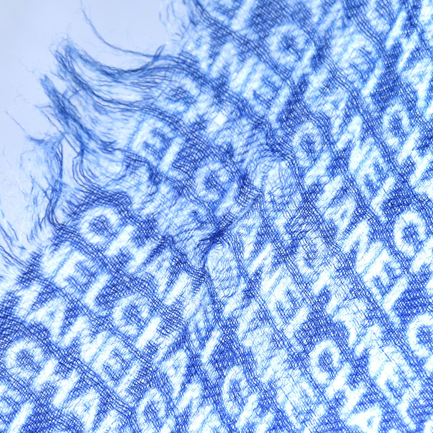 Chanel Cashmere CC Stole Blue 7 of 7