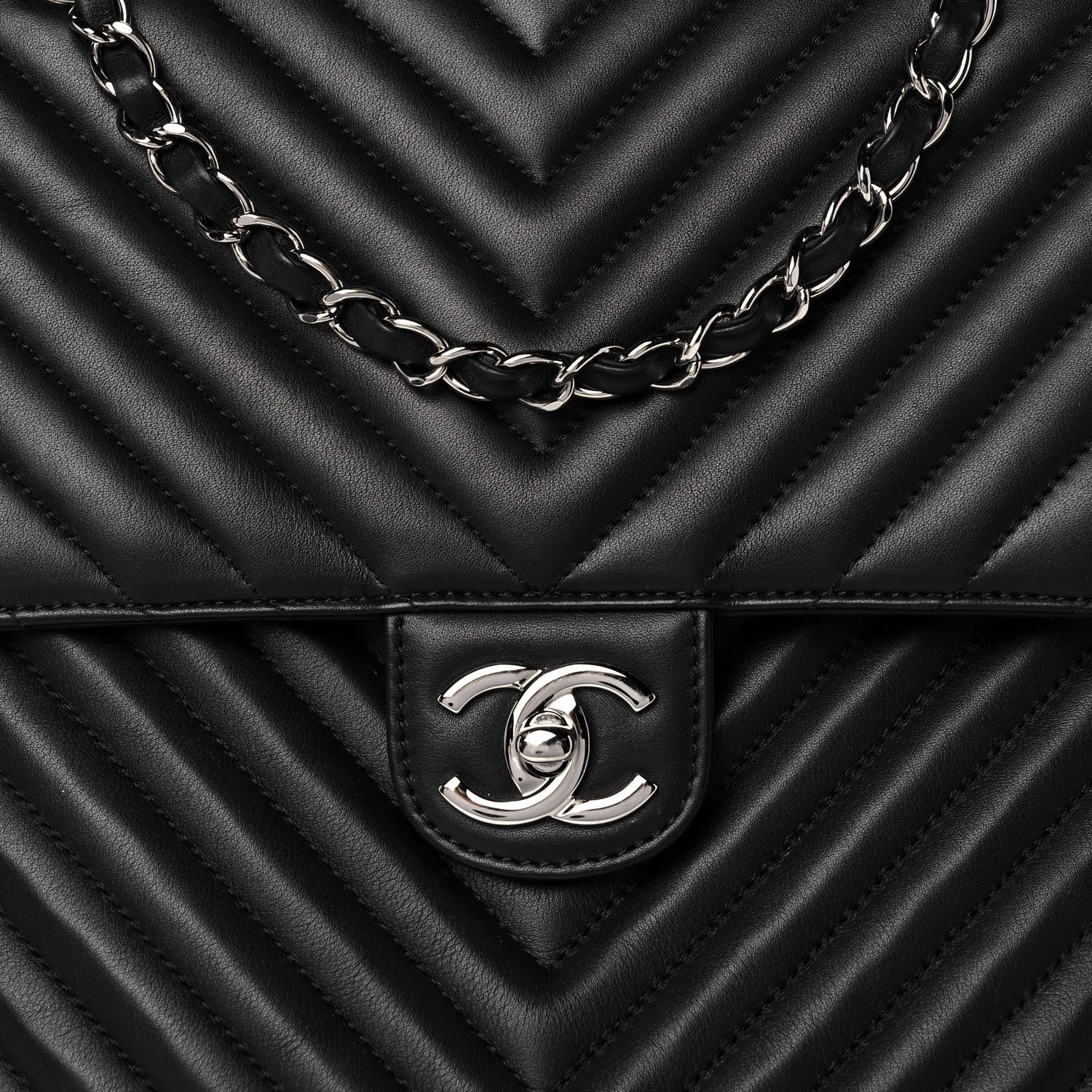 Chanel Calfskin Chevron Quilted Large Urban Spirit Backpack Black 8 of 13