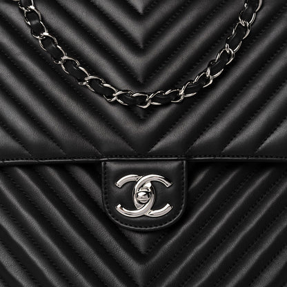 Chanel Calfskin Chevron Quilted Large Urban Spirit Backpack Black 8 of 13