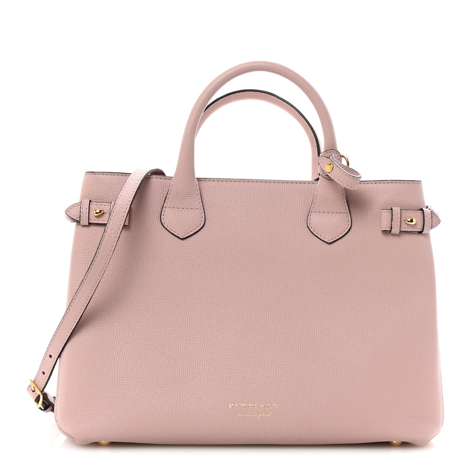 Burberry Derby Calfskin House Check Medium Banner Tote Pale Orchid 1 of 9