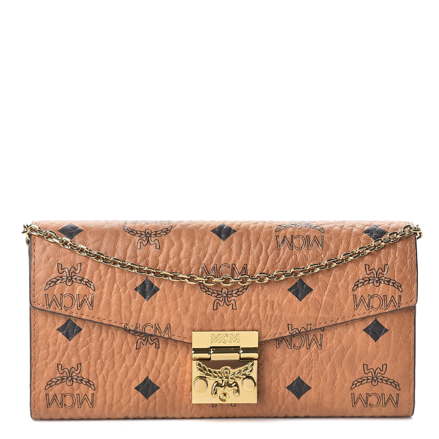 MCM Visetos Patricia Wallet On Chain Cognac 1 of 8