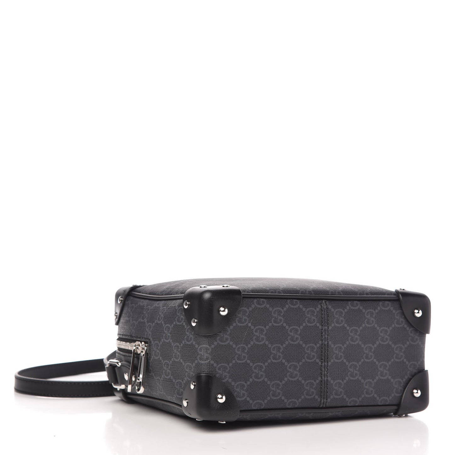 GG Supreme Monogram Selleria Calfskin Square Messenger Bag Black