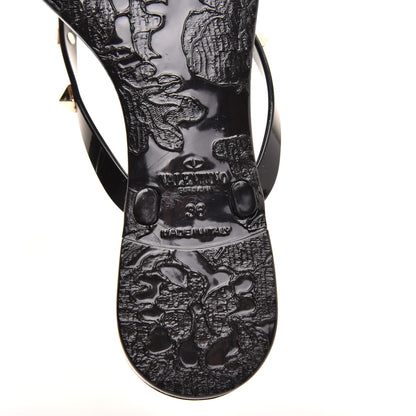 Valentino Garavani PVC Jelly Rockstud Bow Thong Sandals 36 Black 6 of 8