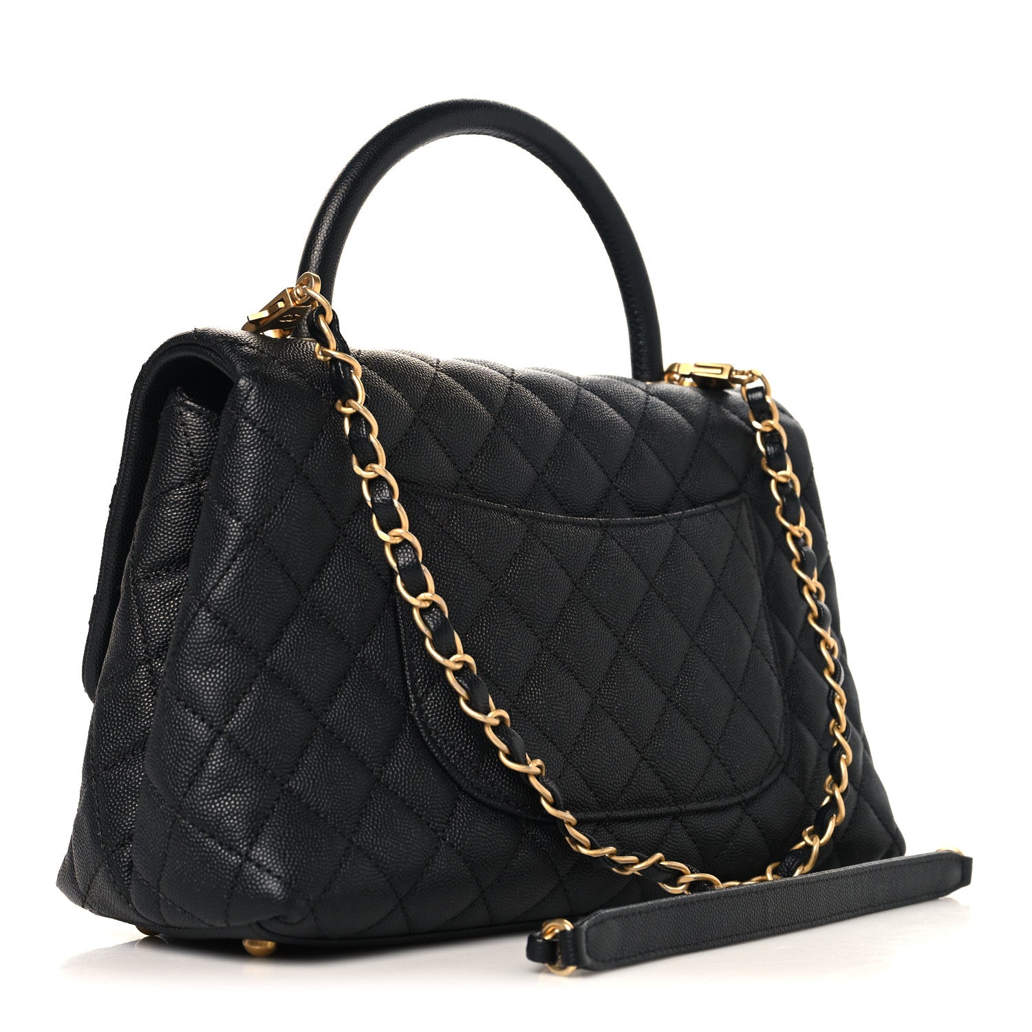 Chanel Caviar Quilted Small Coco Handle Flap Black 3 of 10