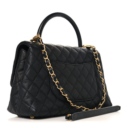 Chanel Caviar Quilted Small Coco Handle Flap Black 3 of 10