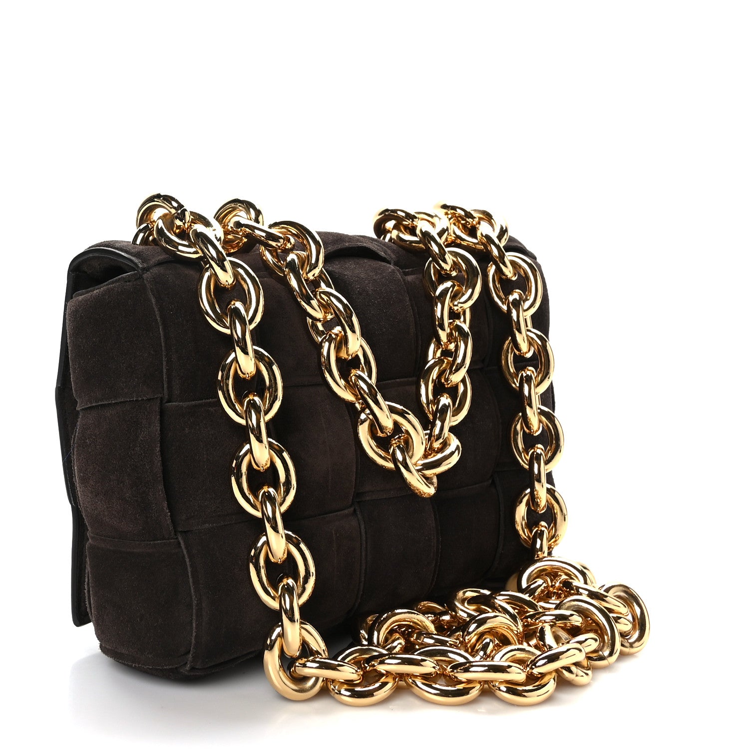 Bottega Veneta Suede Maxi Intrecciato Padded Chain Cassette Crossbody Bag Fondant 3 of 8