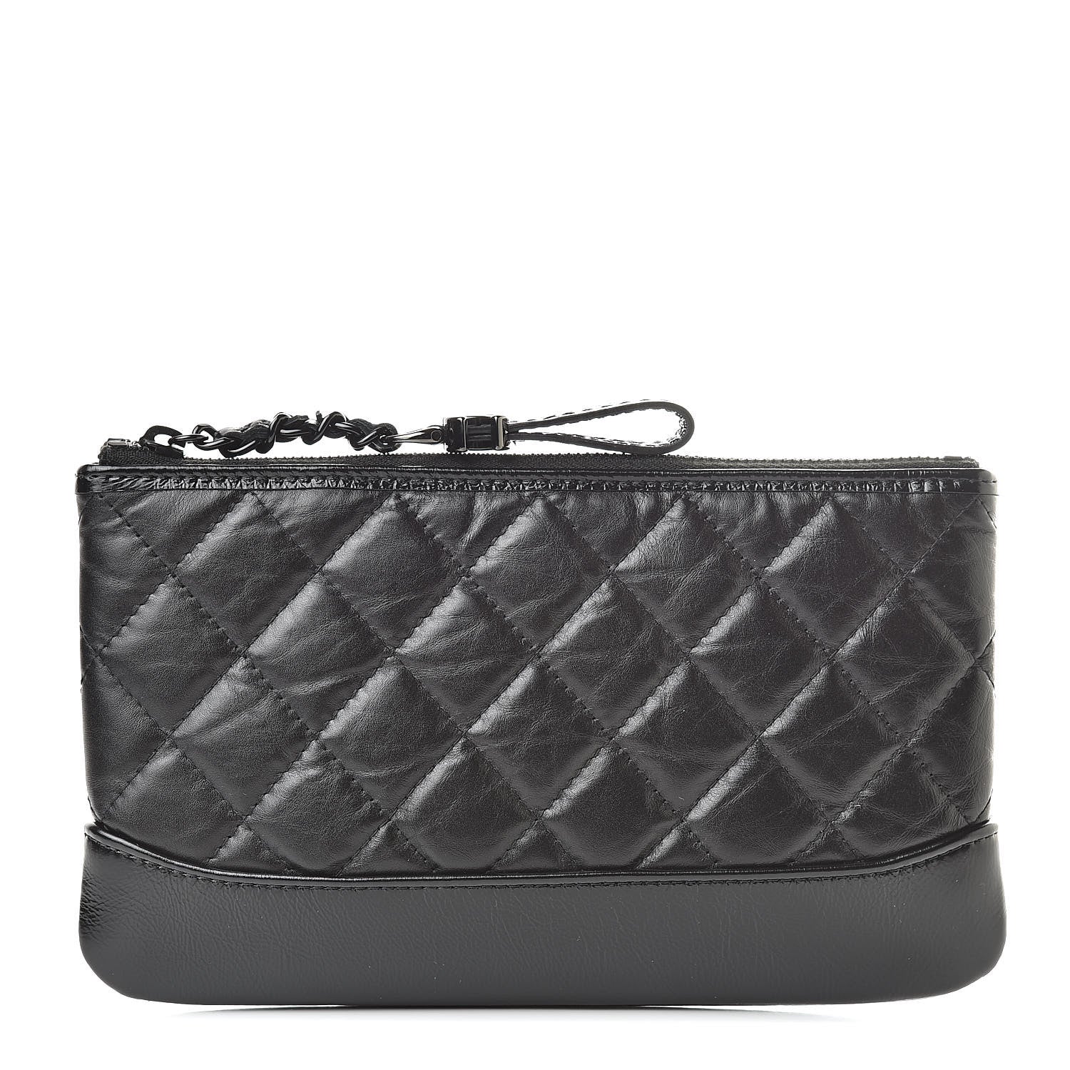 Chanel Aged Calfskin Quilted Small Gabrielle Pouch So Black 1 of 8