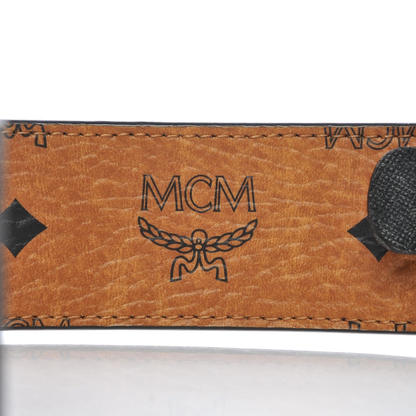 Saffiano Visetos Reversible Belt Black Cognac