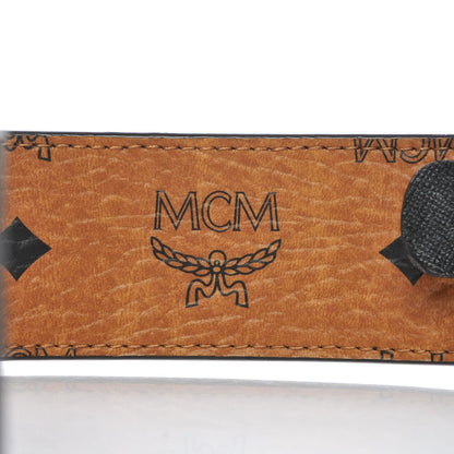 MCM Saffiano Visetos Reversible Belt Black Cognac 4 of 8
