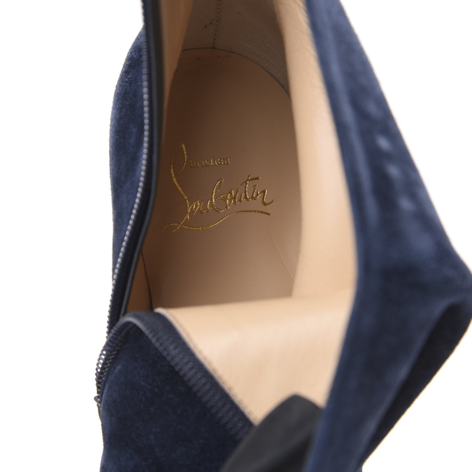 Christian Louboutin Veau Velours Eloise Booty 85 Ankle Boots 37 Bavarois 6 of 10
