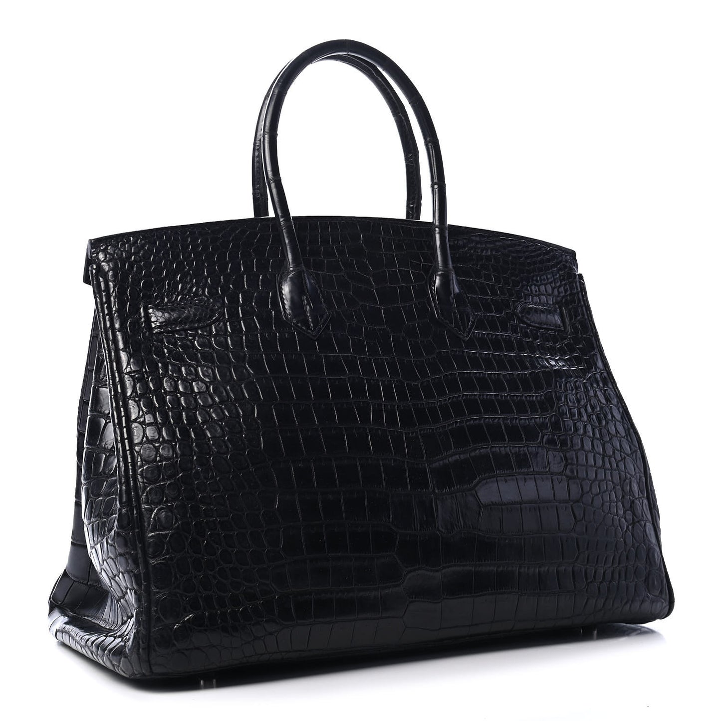 Matte Porosus Crocodile Birkin 35 Black