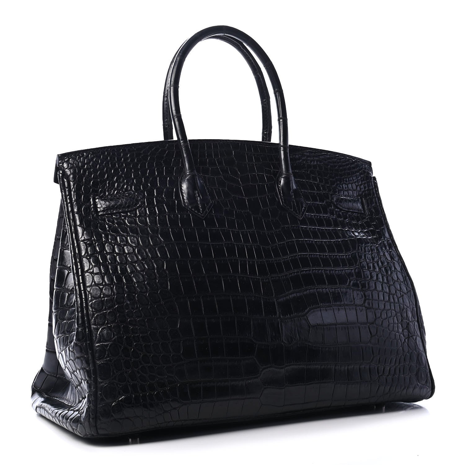 Hermes Matte Porosus Crocodile Birkin 35 Black 2 of 31