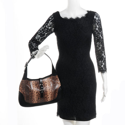 Gucci Lizard Jackie O Hobo Brown 2 of 7