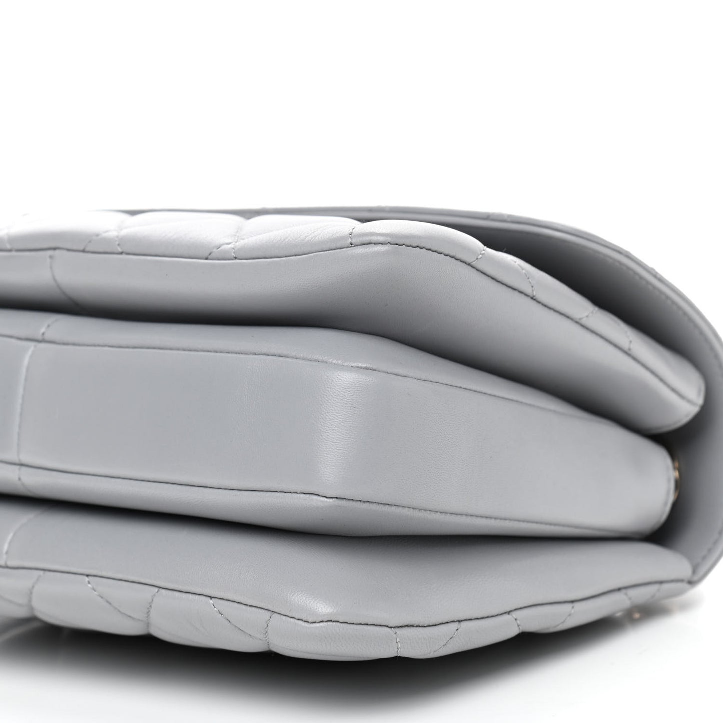 Lambskin Quilted Small Trendy CC Flap Dual Handle Bag Grey