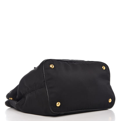 Prada Tessuto Nylon Vitello Daino Tote Black 5 of 9