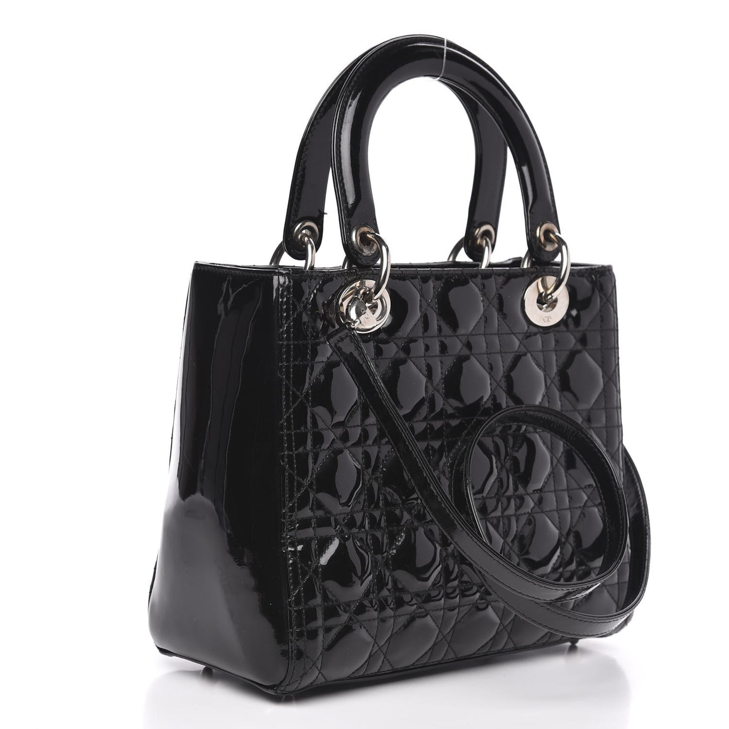 Patent Cannage Medium Lady Dior Black