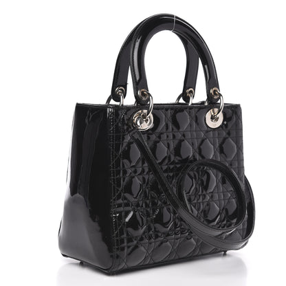 Christian Dior Patent Cannage Medium Lady Dior Black 3 of 13