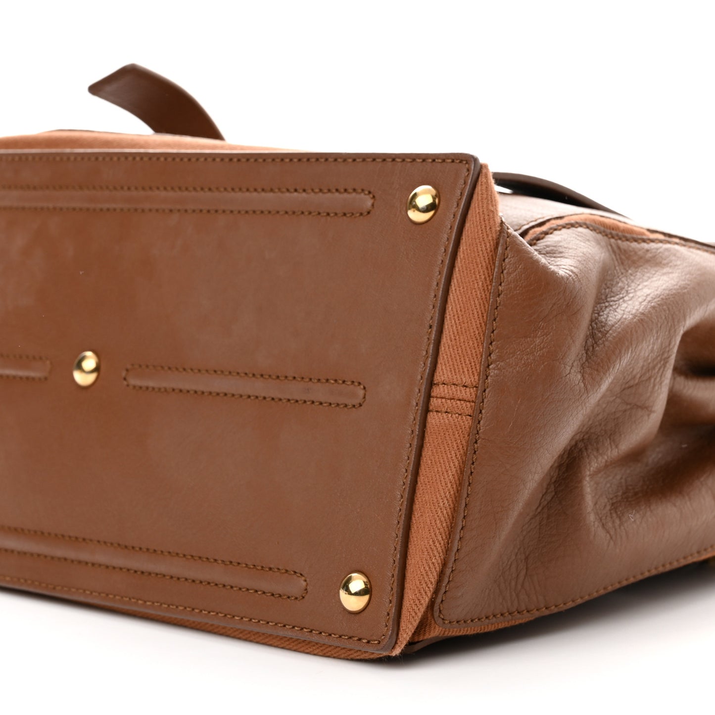 Calfskin Canvas Medium Muse Two Brown
