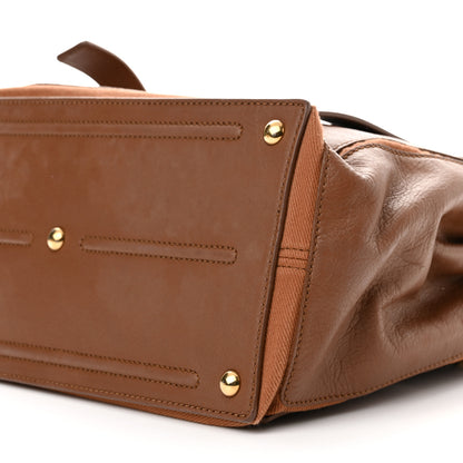 Saint Laurent Calfskin Canvas Medium Muse Two Brown 10 of 14