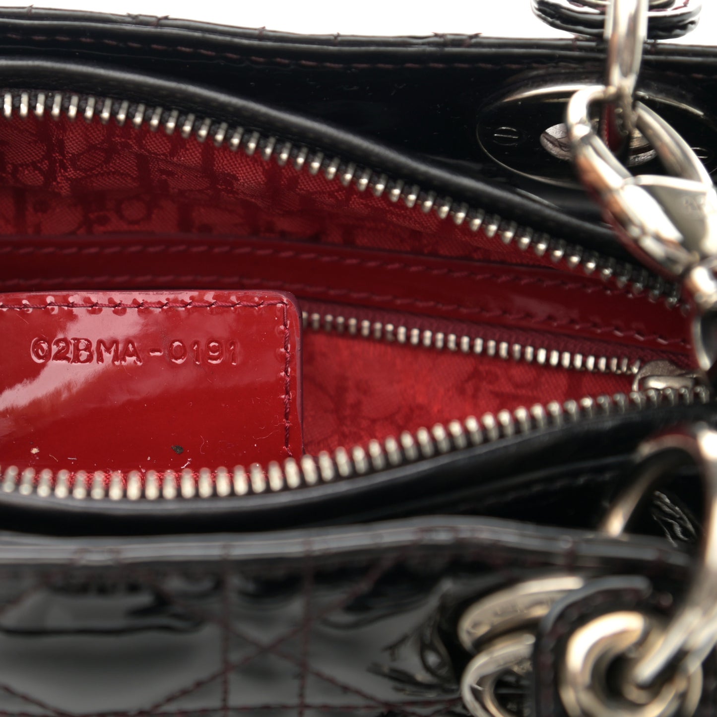 Patent Cannage Medium Lady Dior Black