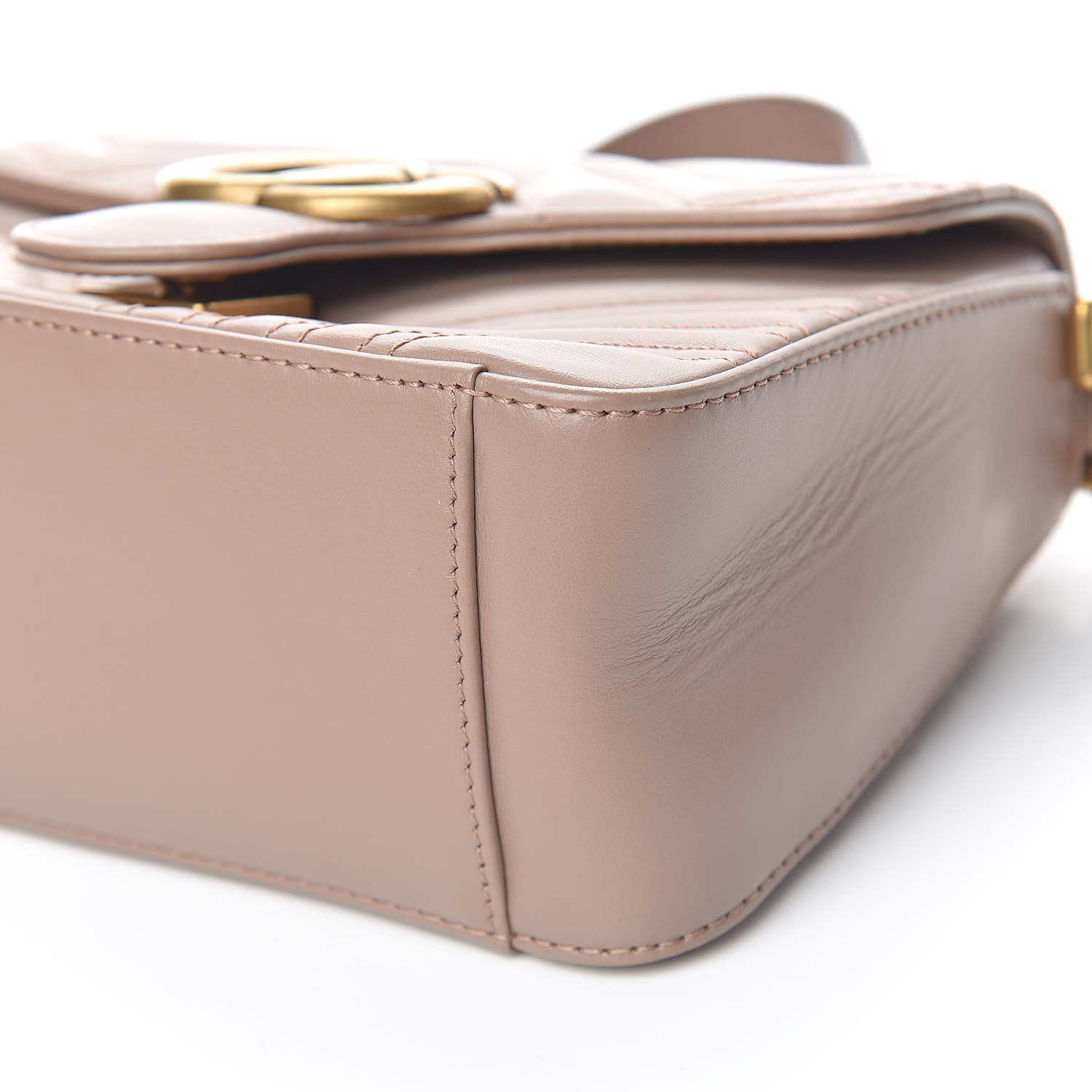 Gucci Calfskin Matelasse Mini GG Marmont Top Handle Shoulder Bag Porcelain Rose 9 of 11