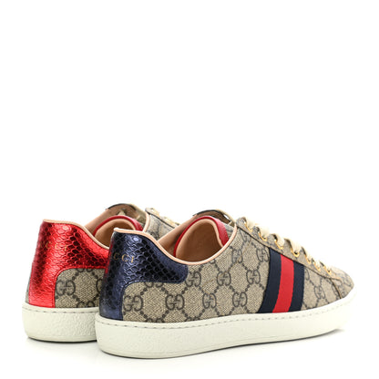 Gucci GG Supreme Monogram Womens Ace Low-Top Sneaker 38.5 Beige 4 of 9
