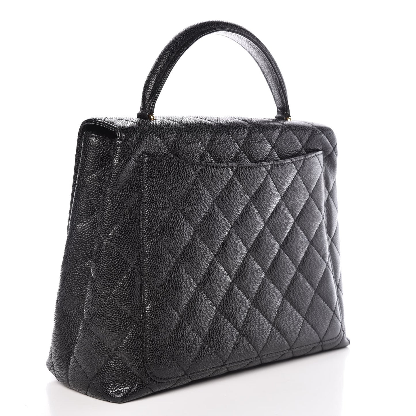 Caviar Quilted Jumbo Kelly Flap Black