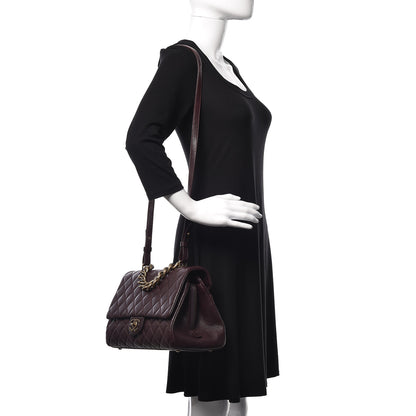 Chanel Shiny Sheepskin Quilted Large Trapezio Flap Dark Burgundy 2 of 12