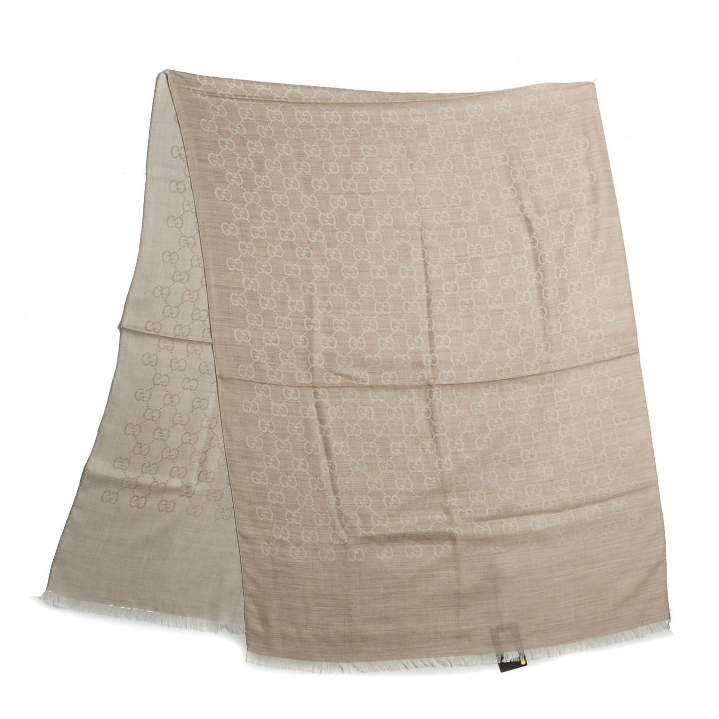 Wool Silk GG Monogram GGNat Plus Scarf Sand