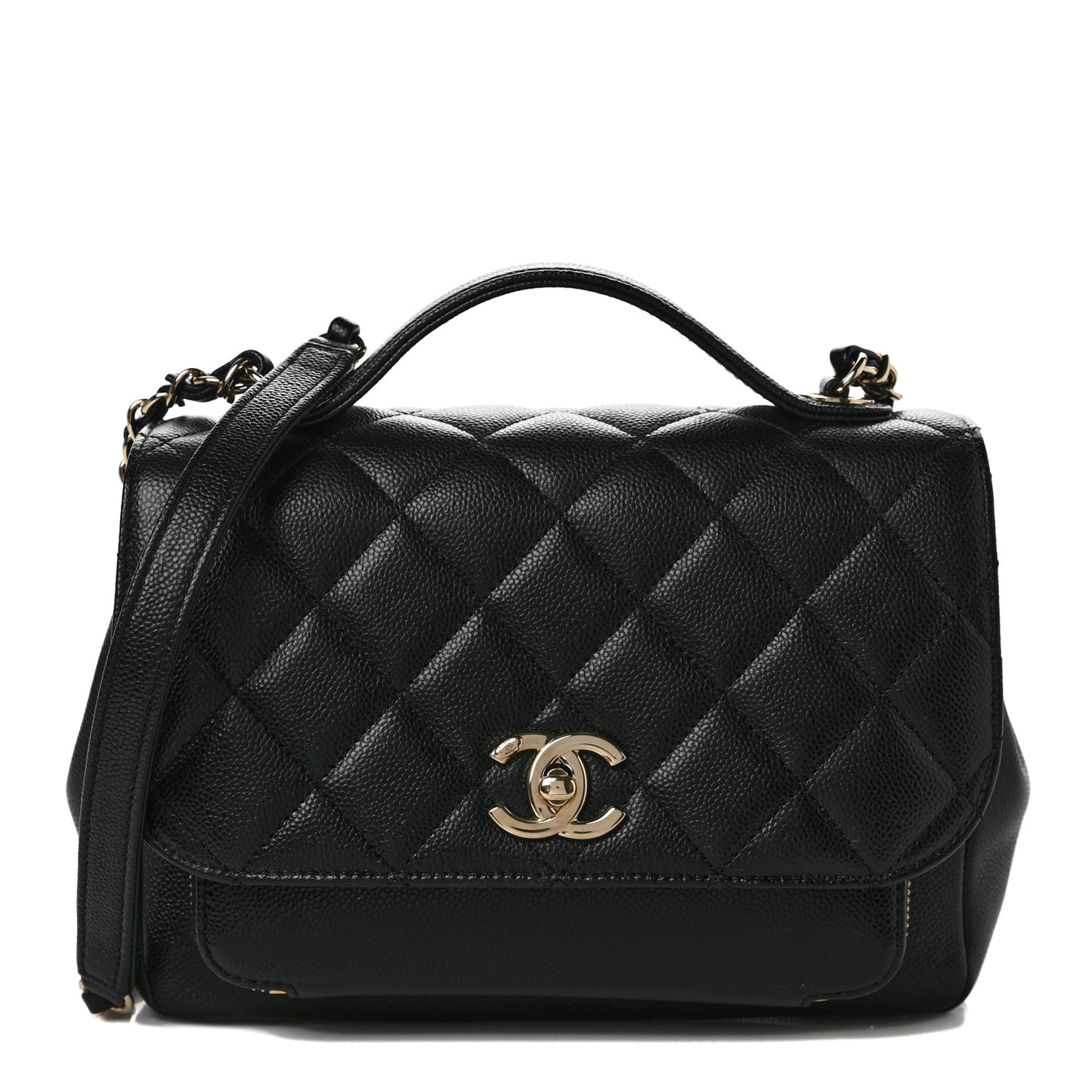 Caviar Quilted Medium Business Affinity Flap Black